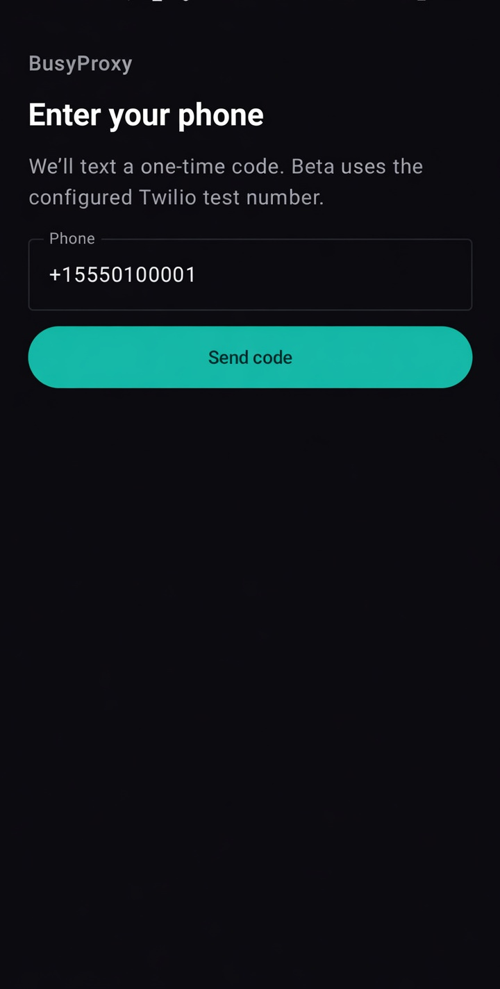 BusyProxy Android — Phone OTP